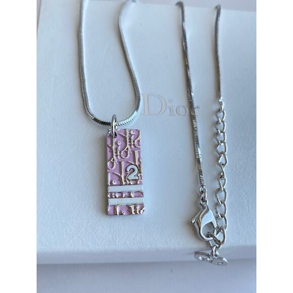 Authentic Christian Dior Pink Enamel Necklace & Earrings Set – Sterling Silver - Picture 5 of 12